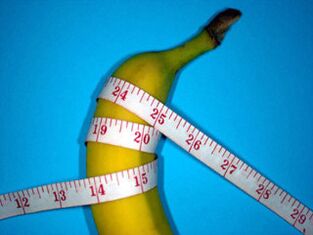 plátano y centímetro simbolizan un pene agrandado